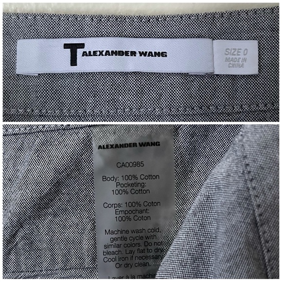 T by Alexander Wang Gray mini skirt size 0 Small preowned - Picture 6 of 6